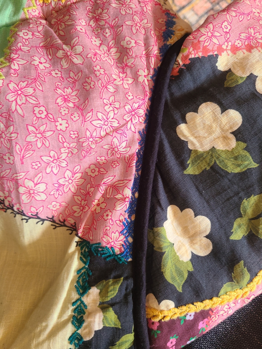 Anthropologie Patchwork Quilted Blazer in Pink, Yellow, Blue, Green, Black - Picture 4 of 7